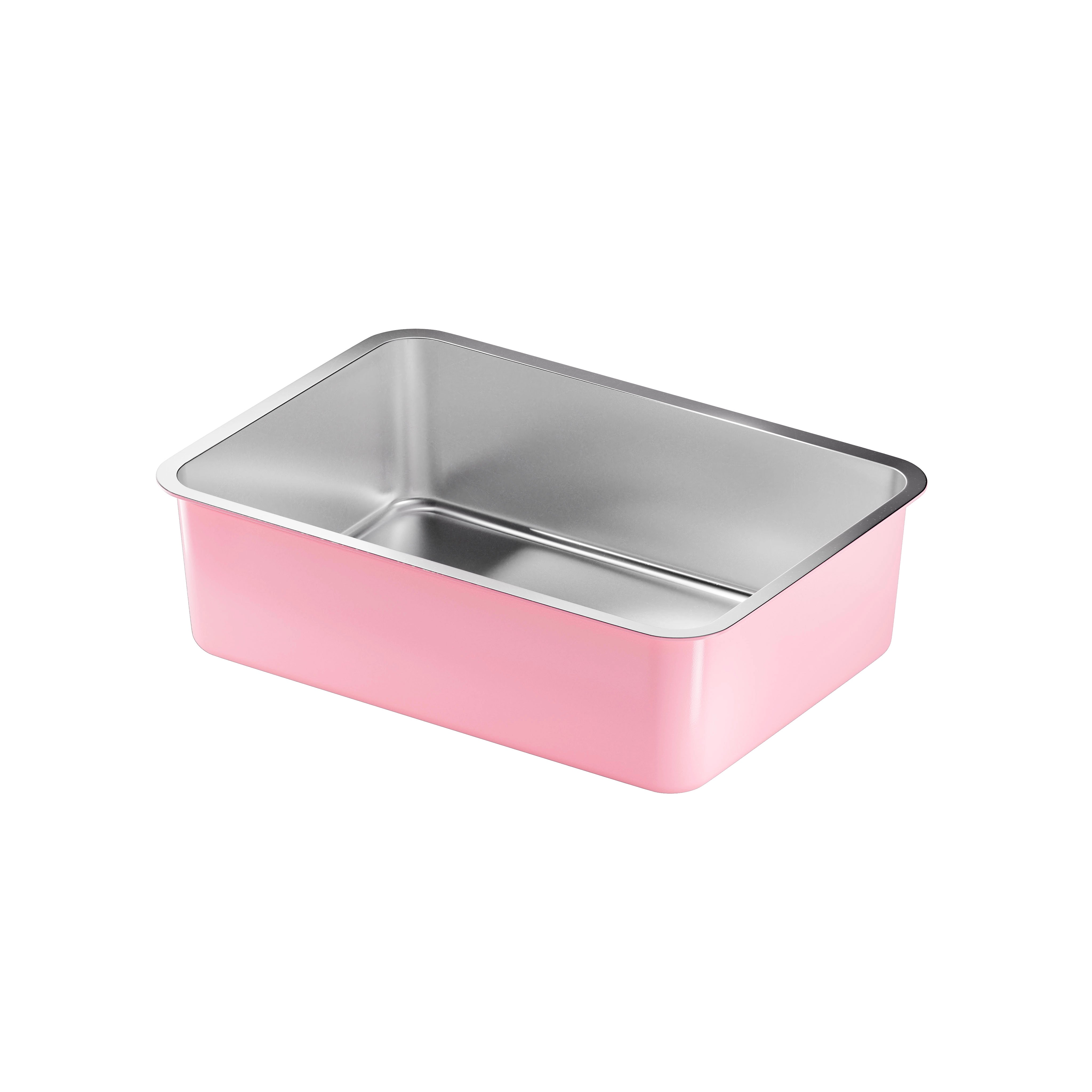 Tabby Trays Stainless Steel Litter Tray - Soft Pink