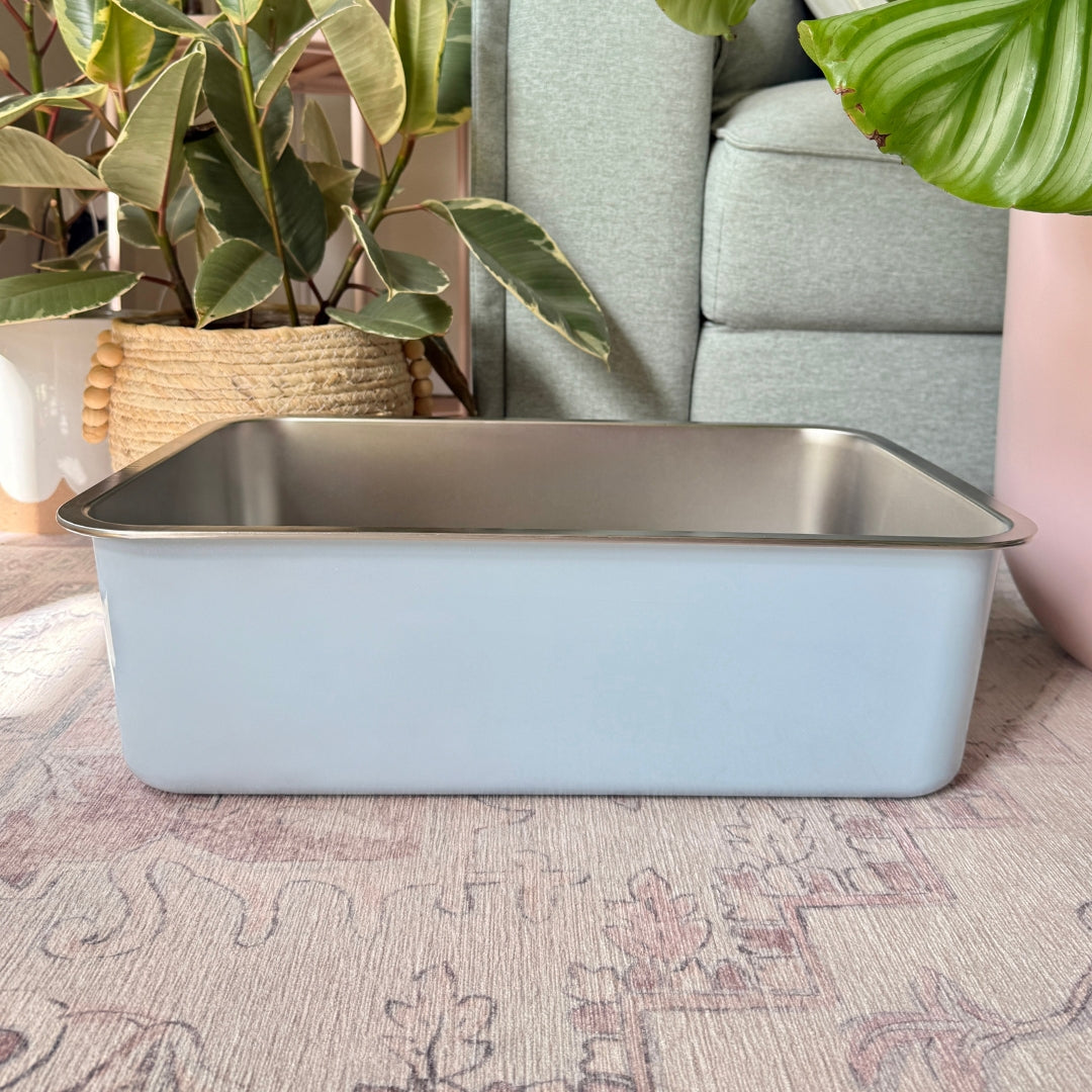 Stainless Steel Litter Tray - Soft Blue
