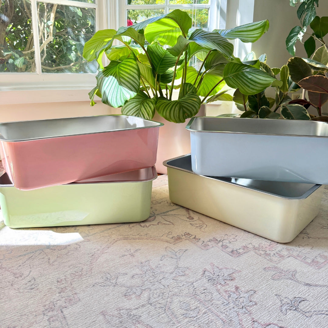 Stainless Steel Litter Tray - Soft Blue